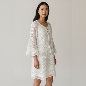 Kobi Halperin Cream Silk Lace Detail Dress-XS NWOT Boho Chic Beach Fairy